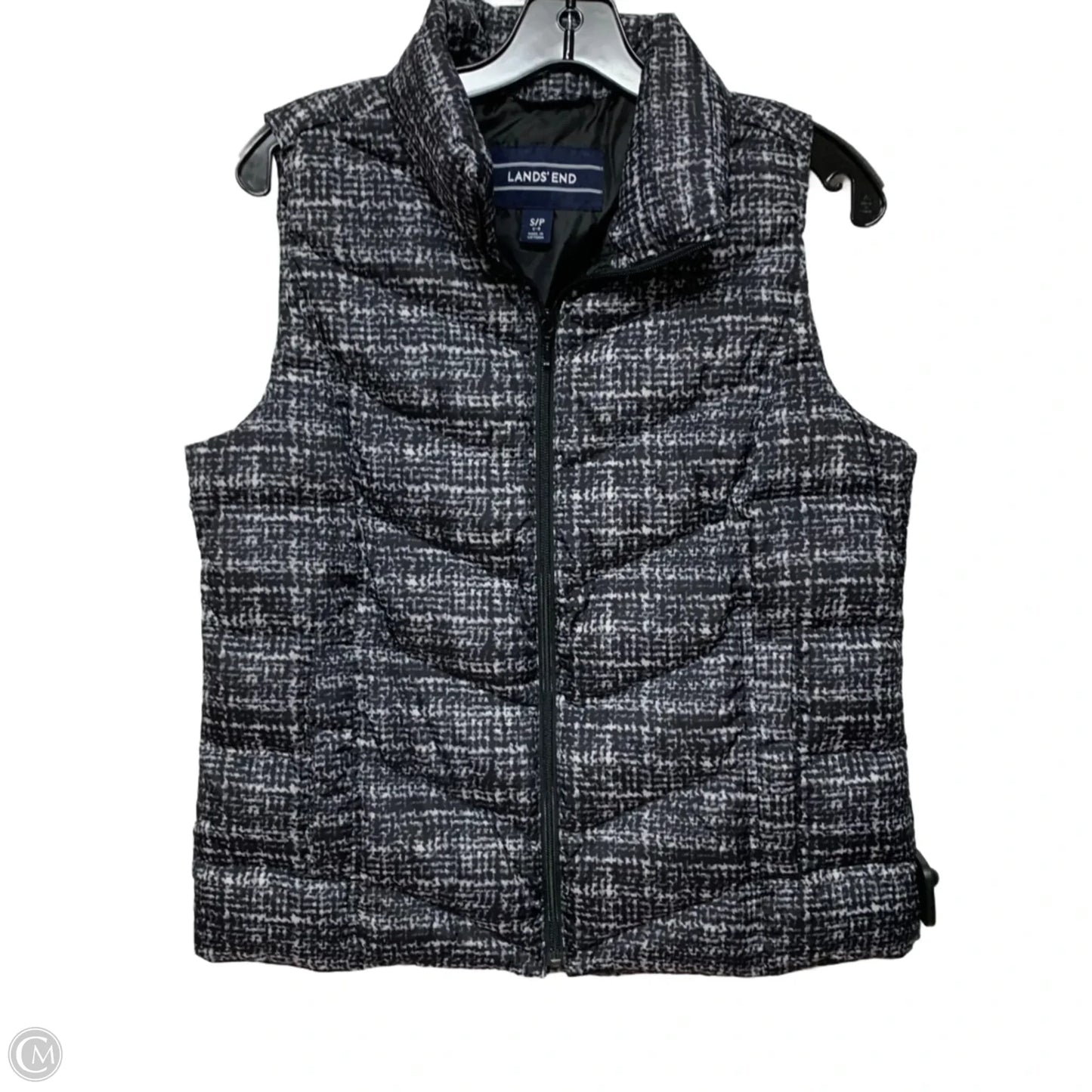 Vest Puffer & Quilted By Lands End In Black & White, Size: S
