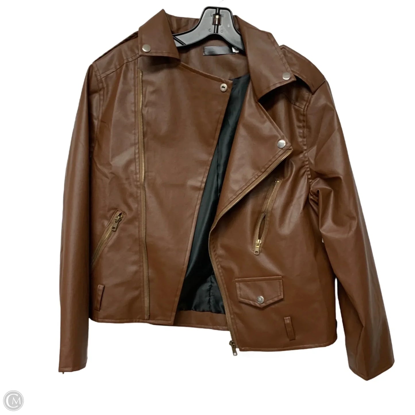 Jacket Moto In Brown, Size: M
