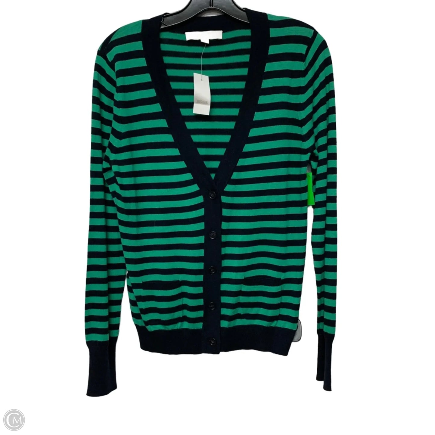 Cardigan By Loft In Striped Pattern, Size: M