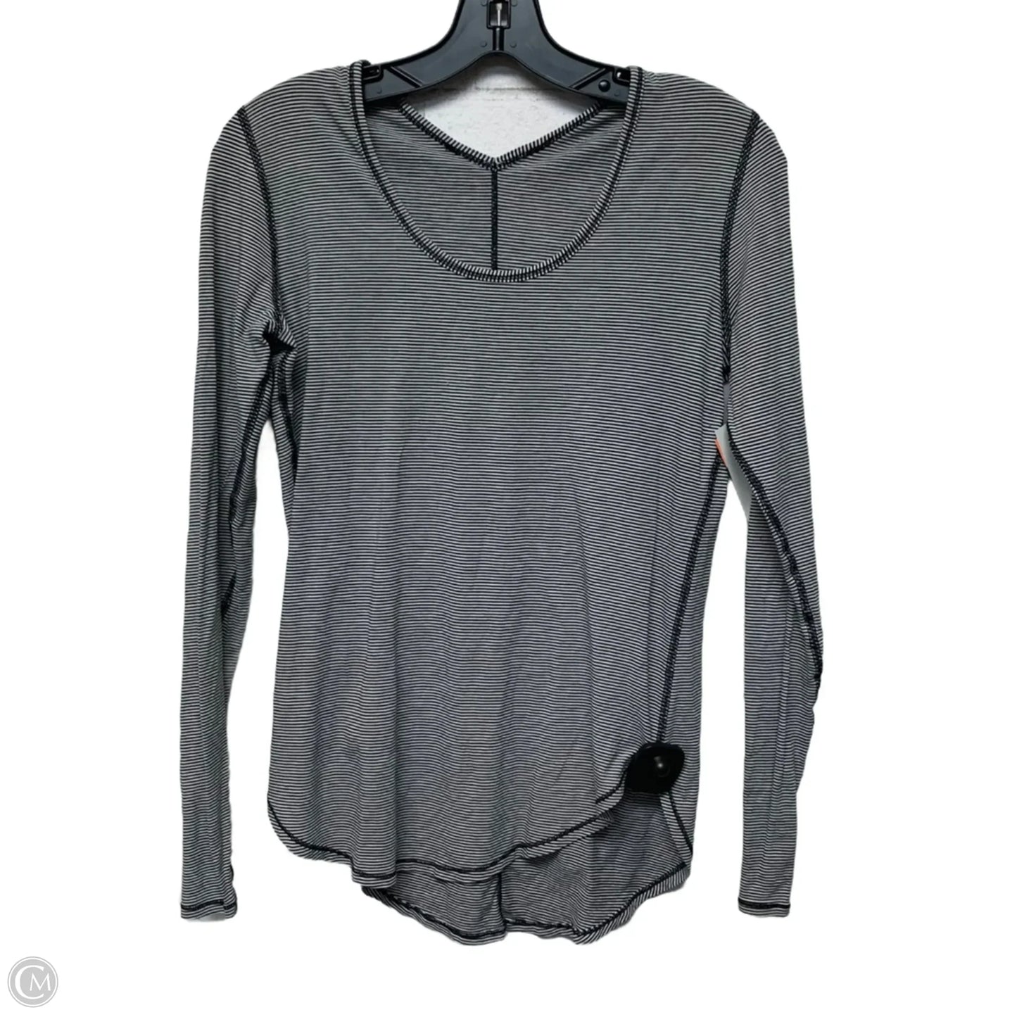 Athletic Top Long Sleeve Crewneck By Lululemon In Striped Pattern, Size: S