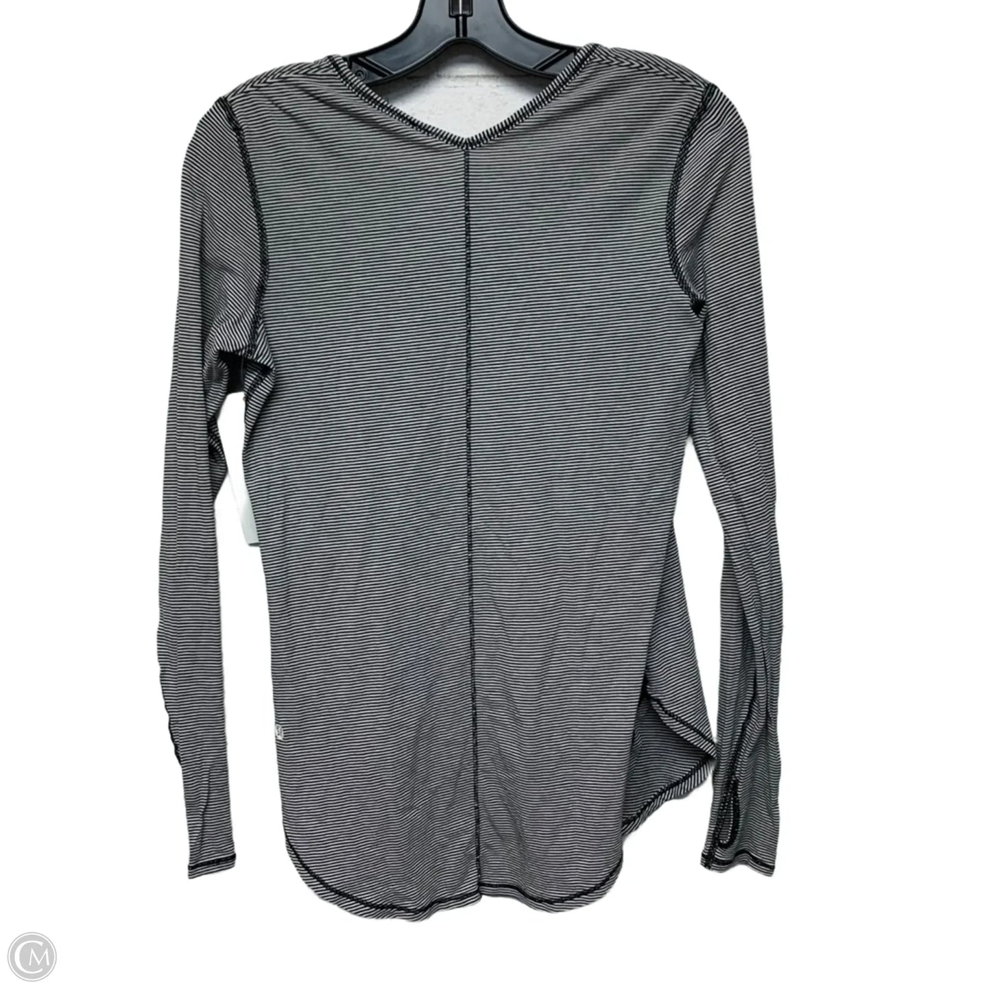 Athletic Top Long Sleeve Crewneck By Lululemon In Striped Pattern, Size: S