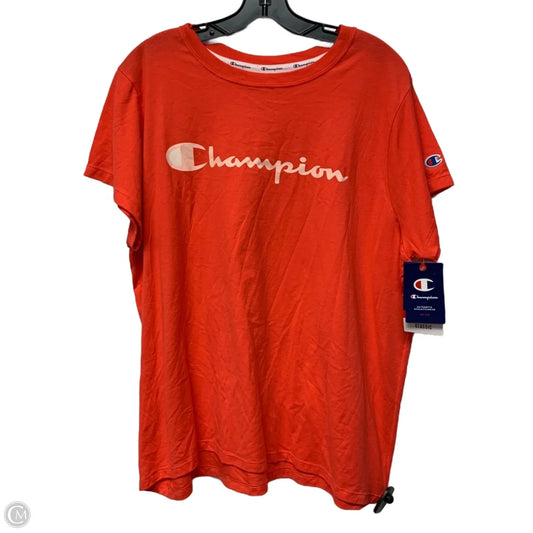 Athletic Top Short Sleeve By Champion In Orange, Size: 2x