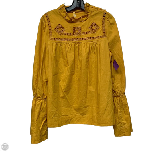 Top Long Sleeve By Free People In Yellow, Size: L