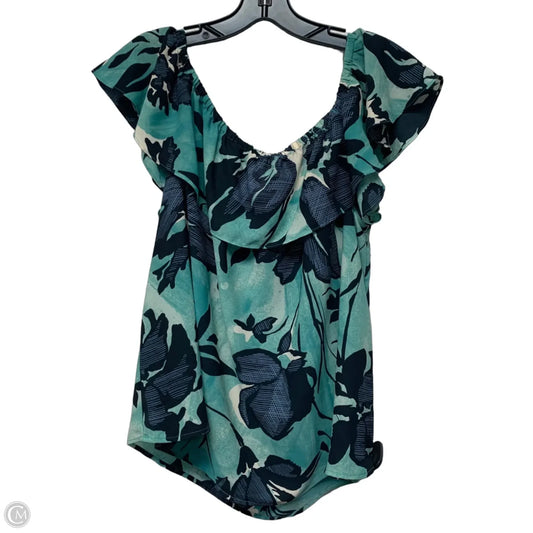 Blouse Short Sleeve By Maeve In Blue, Size: L