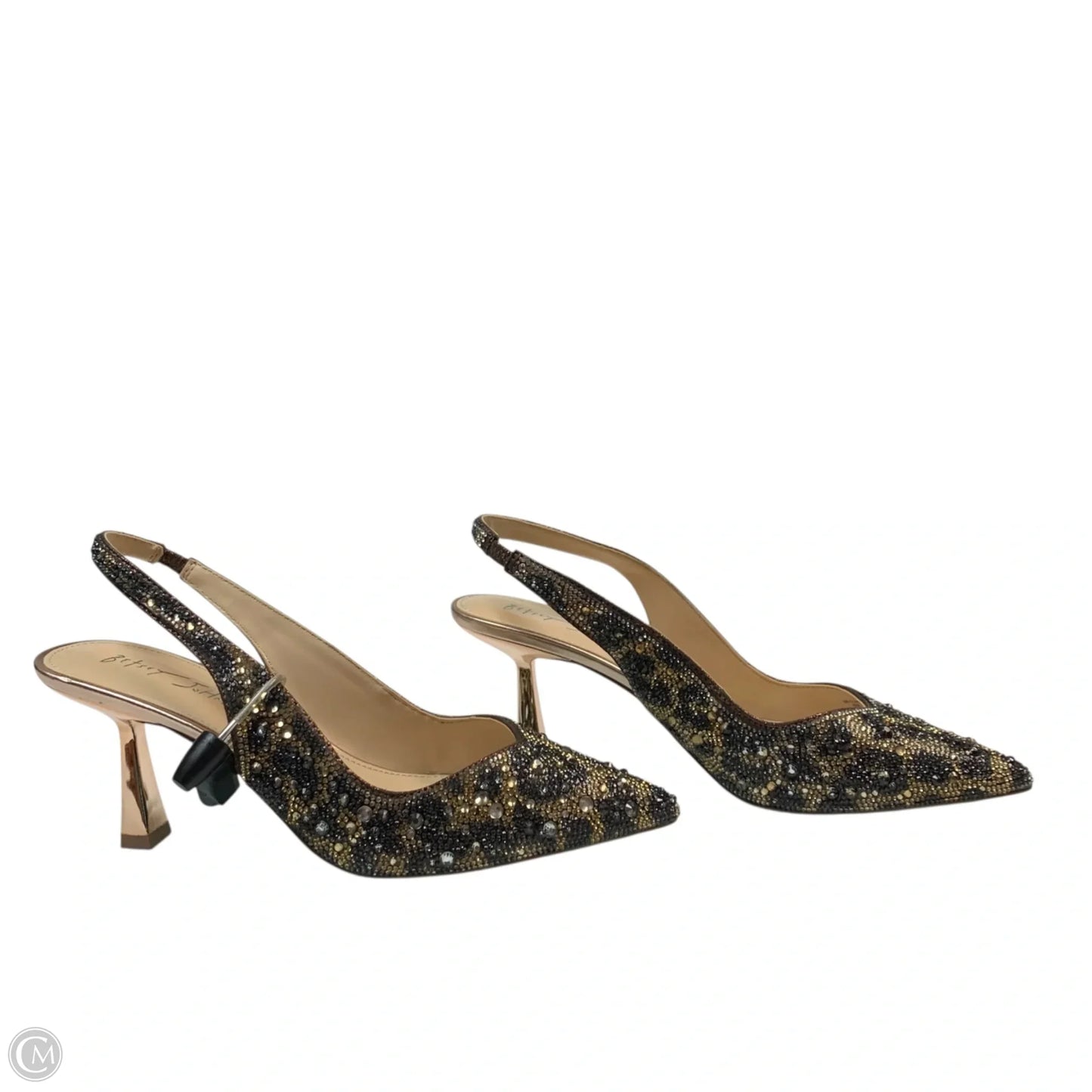 Shoes Heels Stiletto By Betsey Johnson In Black & Gold, Size: 8