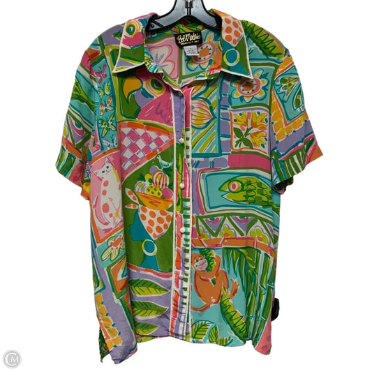 Top Short Sleeve By Bob Mackie Qvc In Multi-colored, Size: L