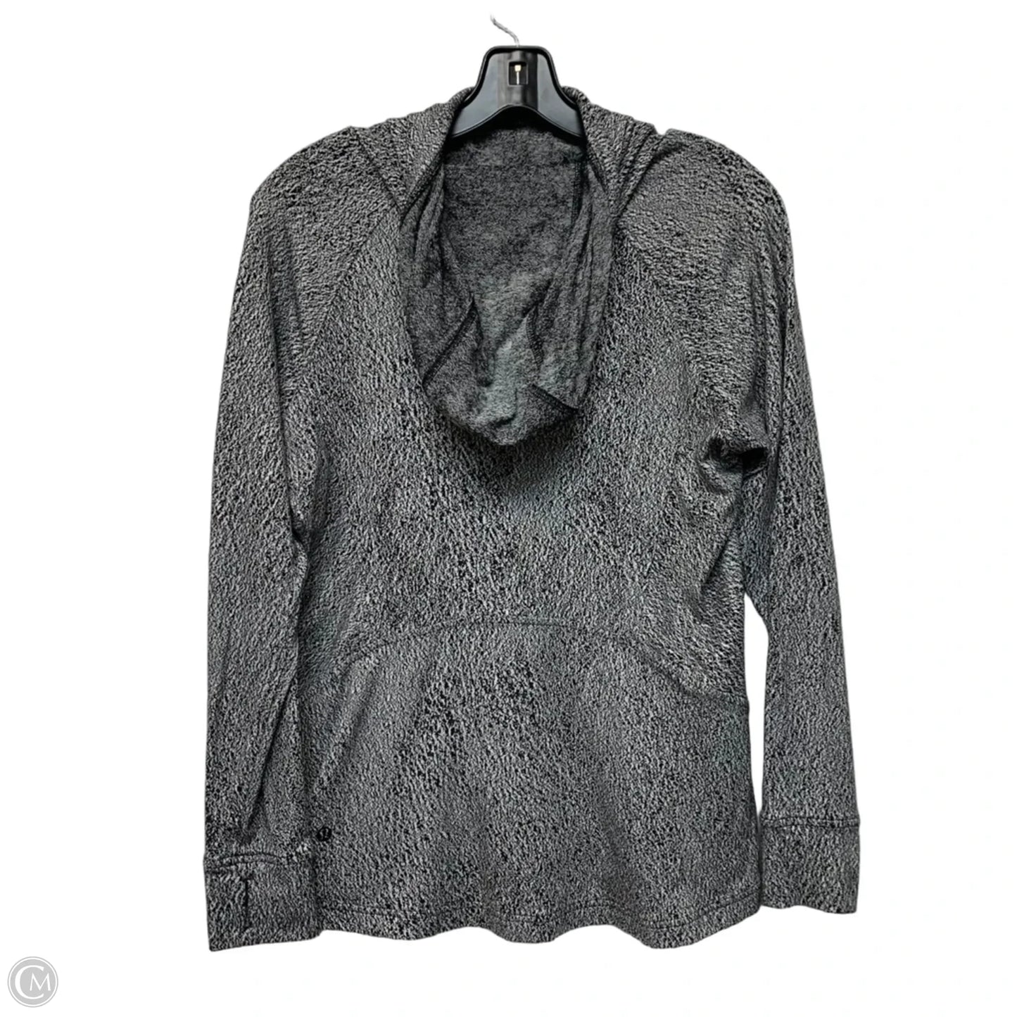 Athletic Top Long Sleeve Hoodie By Lululemon In Black & White, Size: S