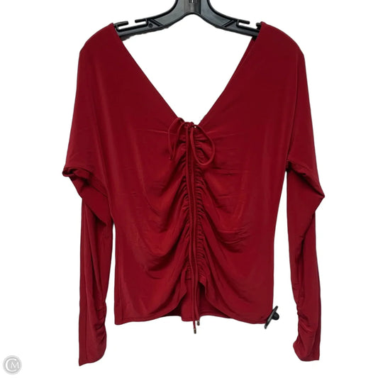 Top Long Sleeve By White House Black Market In Red, Size: M