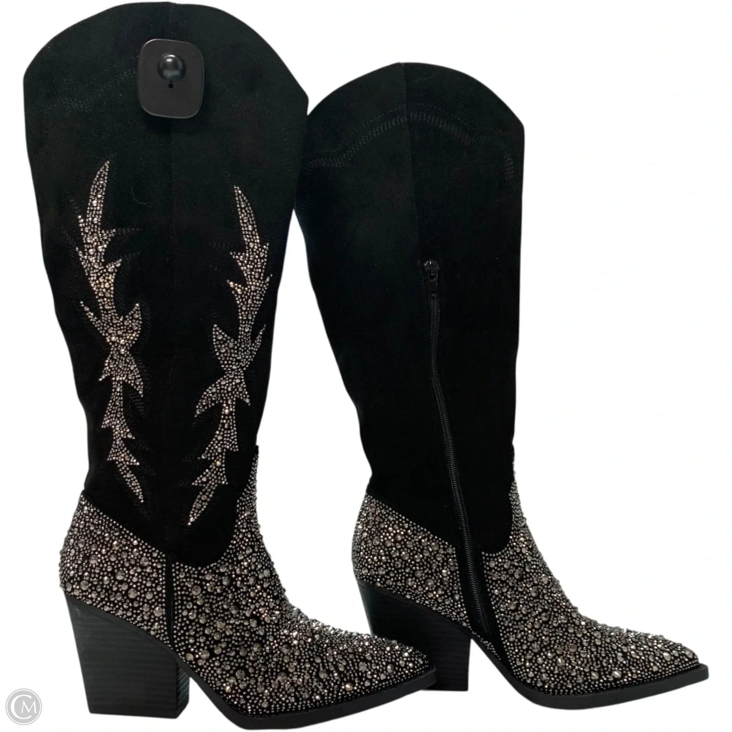 Boots Western By Madden Girl In Black & Silver, Size: 9