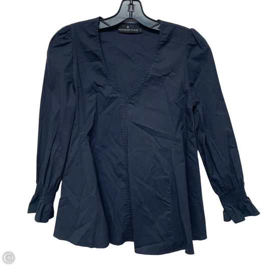 Top Long Sleeve By Pomander Place In Navy, Size: S