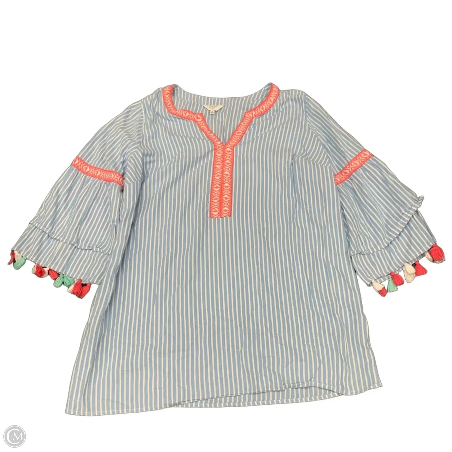 Tunic 3/4 Sleeve By Crown And Ivy In Striped Pattern, Size: 1x