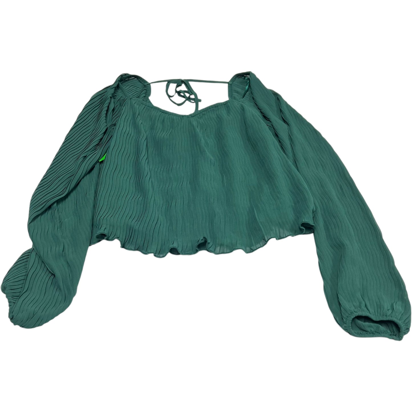 Blouse Long Sleeve By Gilli In Green, Size: M