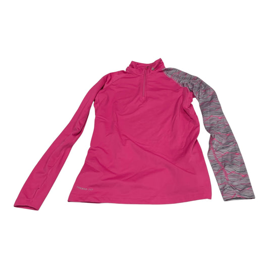 Athletic Top Long Sleeve Collar By Nike Apparel In Pink, Size: M