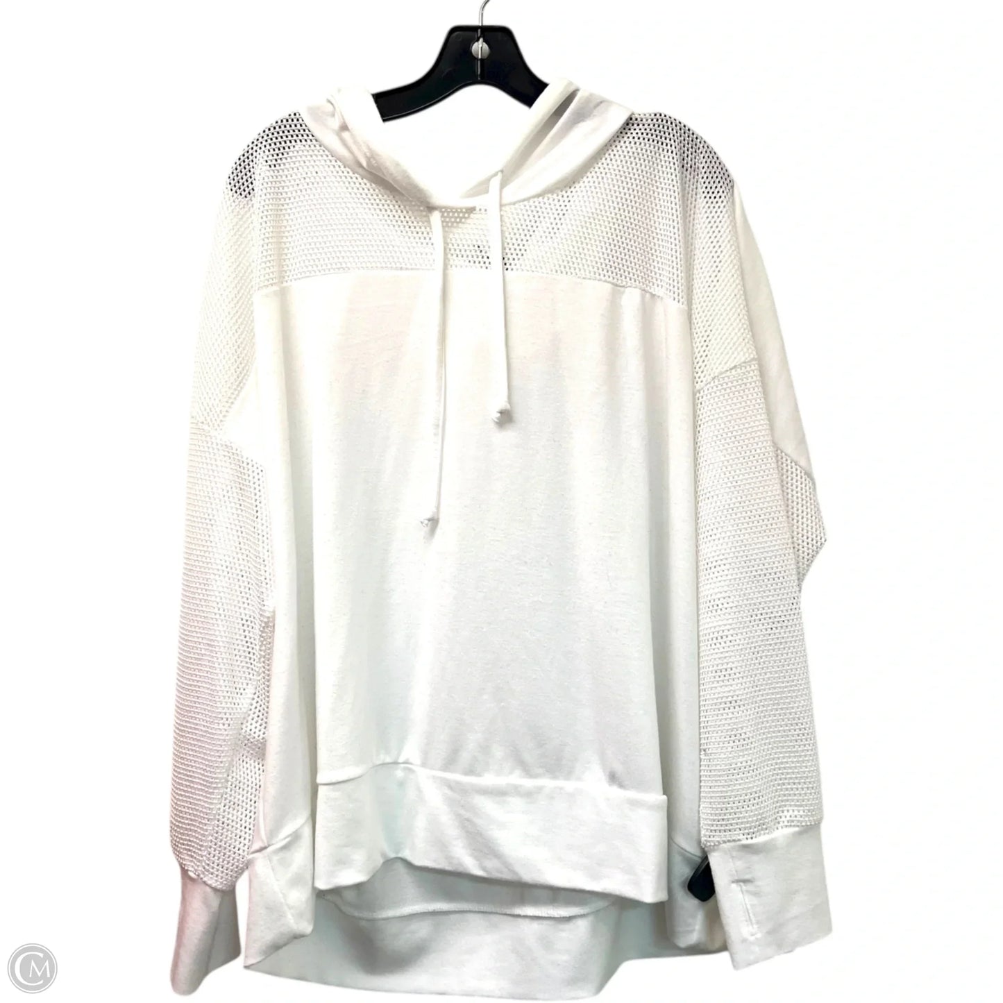 Sweatshirt Hoodie By Cato In White, Size: 3x