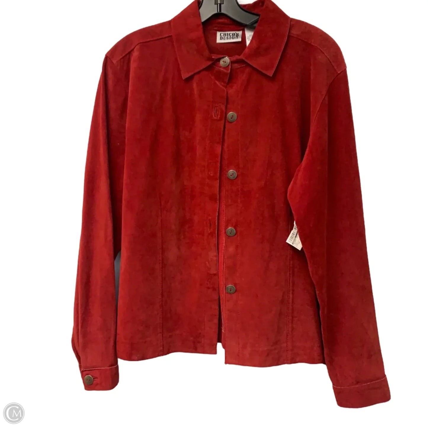 Jacket Leather By Chicos In Red, Size: Xs