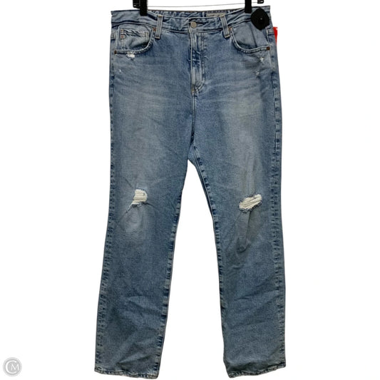 Jeans Straight By Adriano Goldschmied In Blue Denim, Size: 14