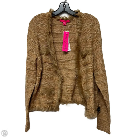 Cardigan Designer By Lilly Pulitzer In Tan, Size: Xl