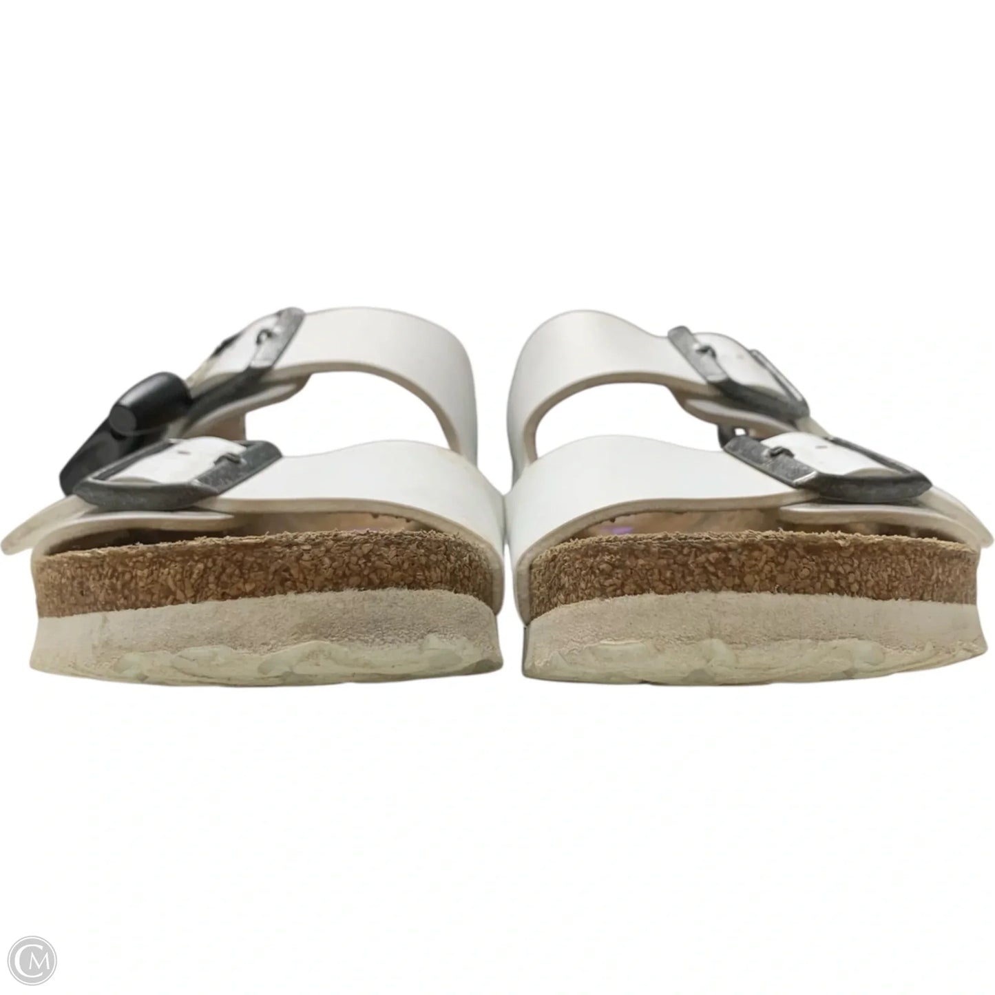 Sandals Flats By Birkenstock In White, Size: 8