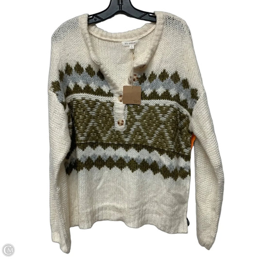 Sweater By Blu Pepper In Cream, Size: L