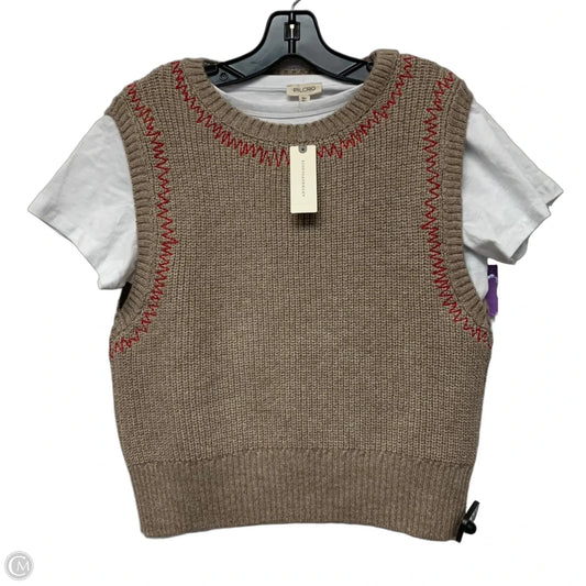 Top Short Sleeve By Pilcro In Brown & White, Size: S