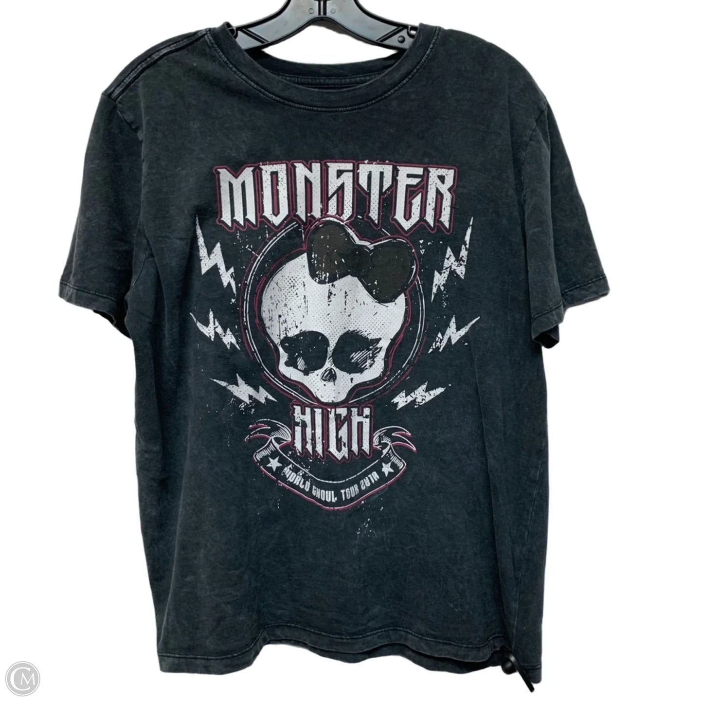 Top Short Sleeve By Monster High In Grey, Size: L