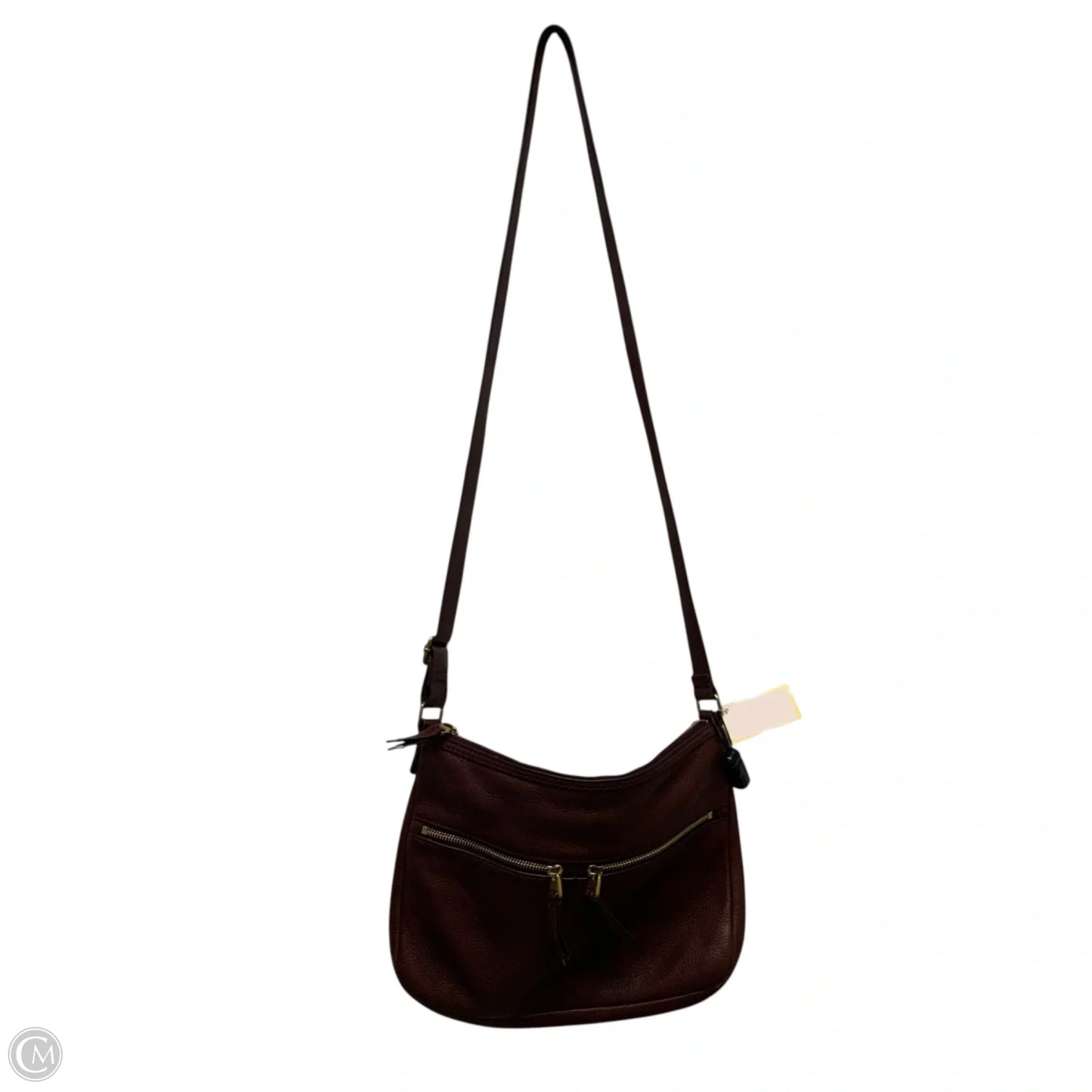 Handbag Leather By Fossil, Size: Medium