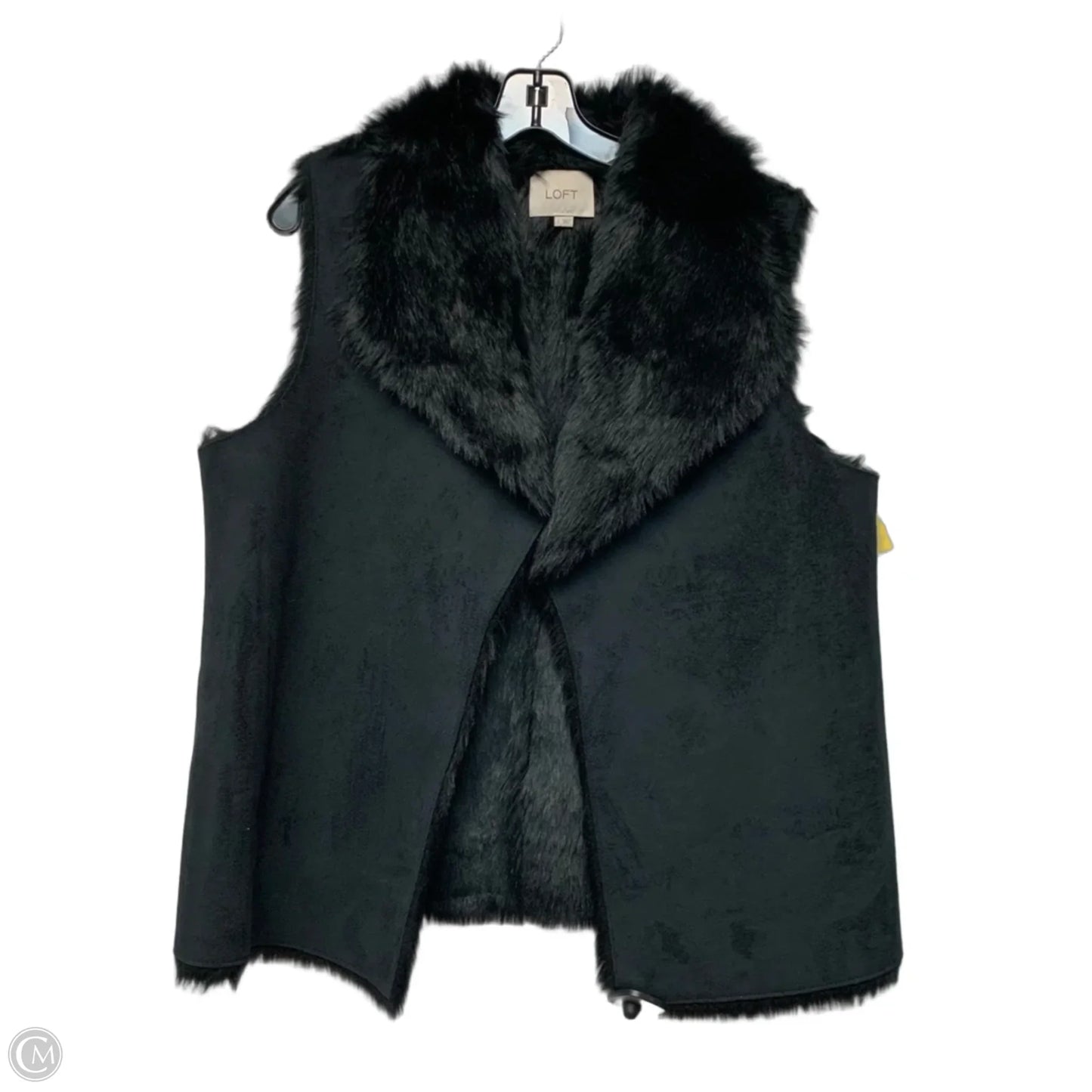 Vest Faux Fur & Sherpa By Loft In Black, Size: L