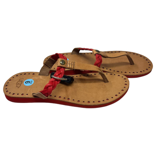 Sandals Designer By Ugg In Red, Size: 6