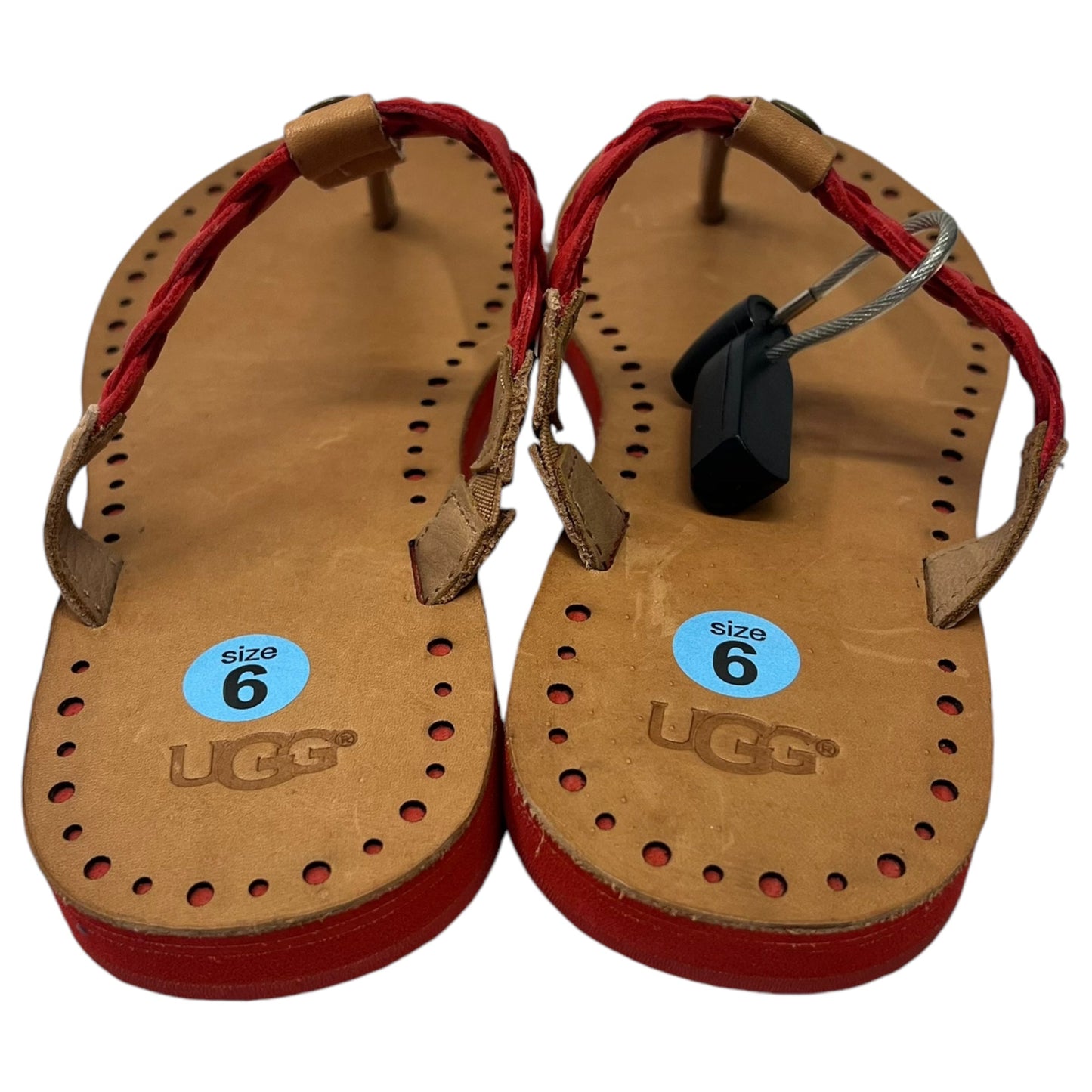 Sandals Designer By Ugg In Red, Size: 6