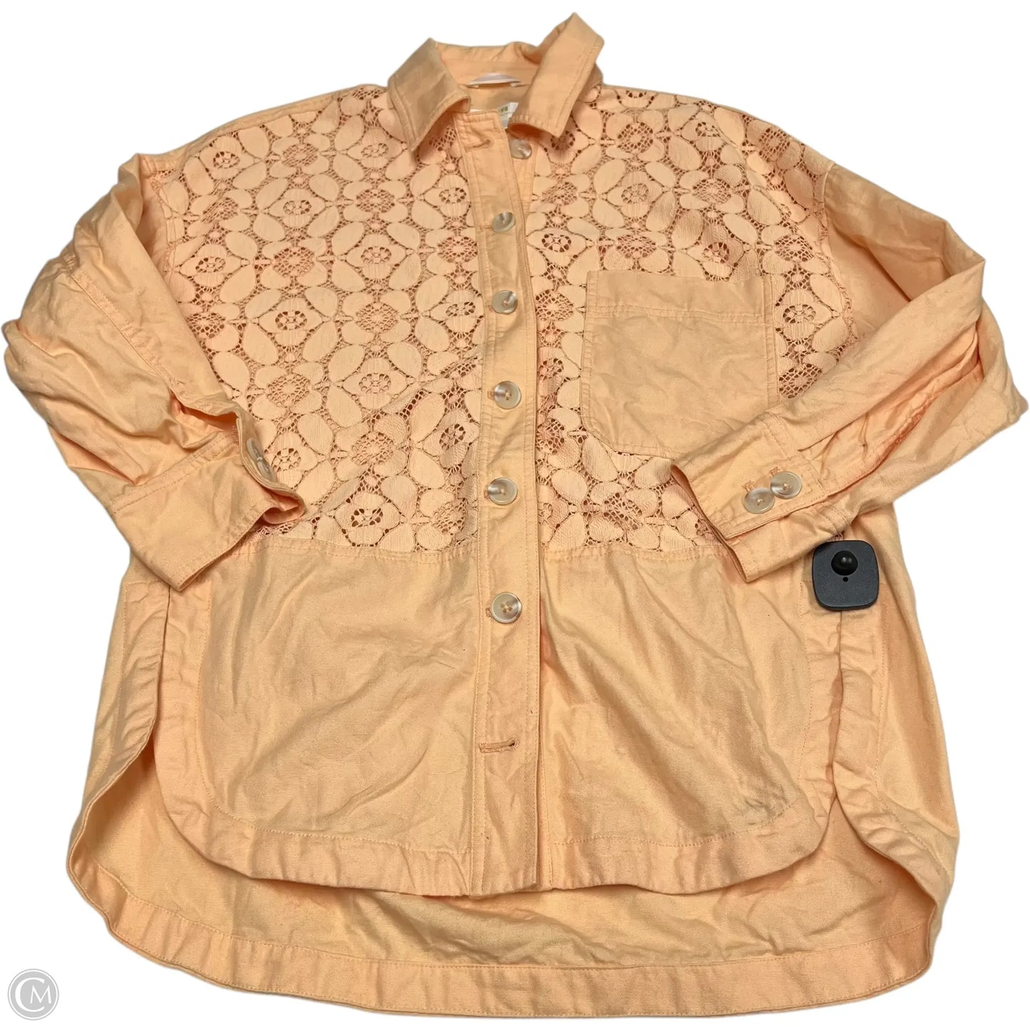 Jacket Shirt By Maeve In Orange, Size: S