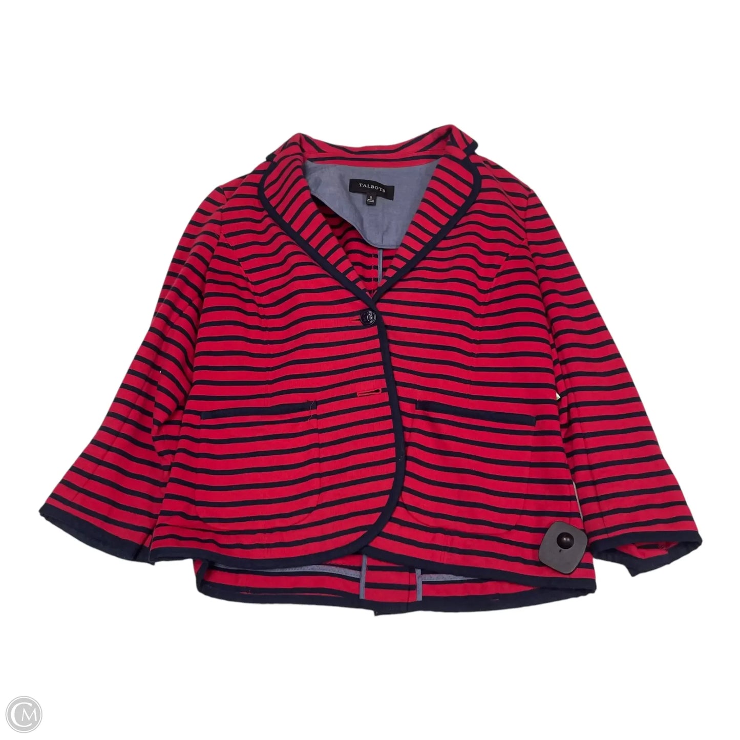 Blazer By Talbots In Striped Pattern, Size: S
