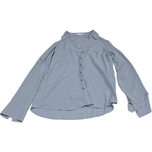 Blouse Long Sleeve By Express In Grey, Size: S