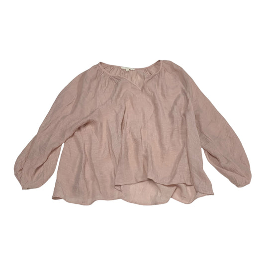 Top Long Sleeve By Grade & Gather In Pink, Size: L