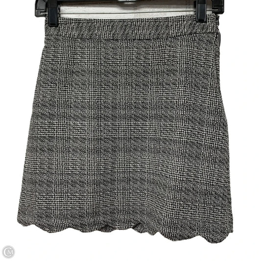 Skirt Mini & Short By Asos In Black & Grey, Size: Xs