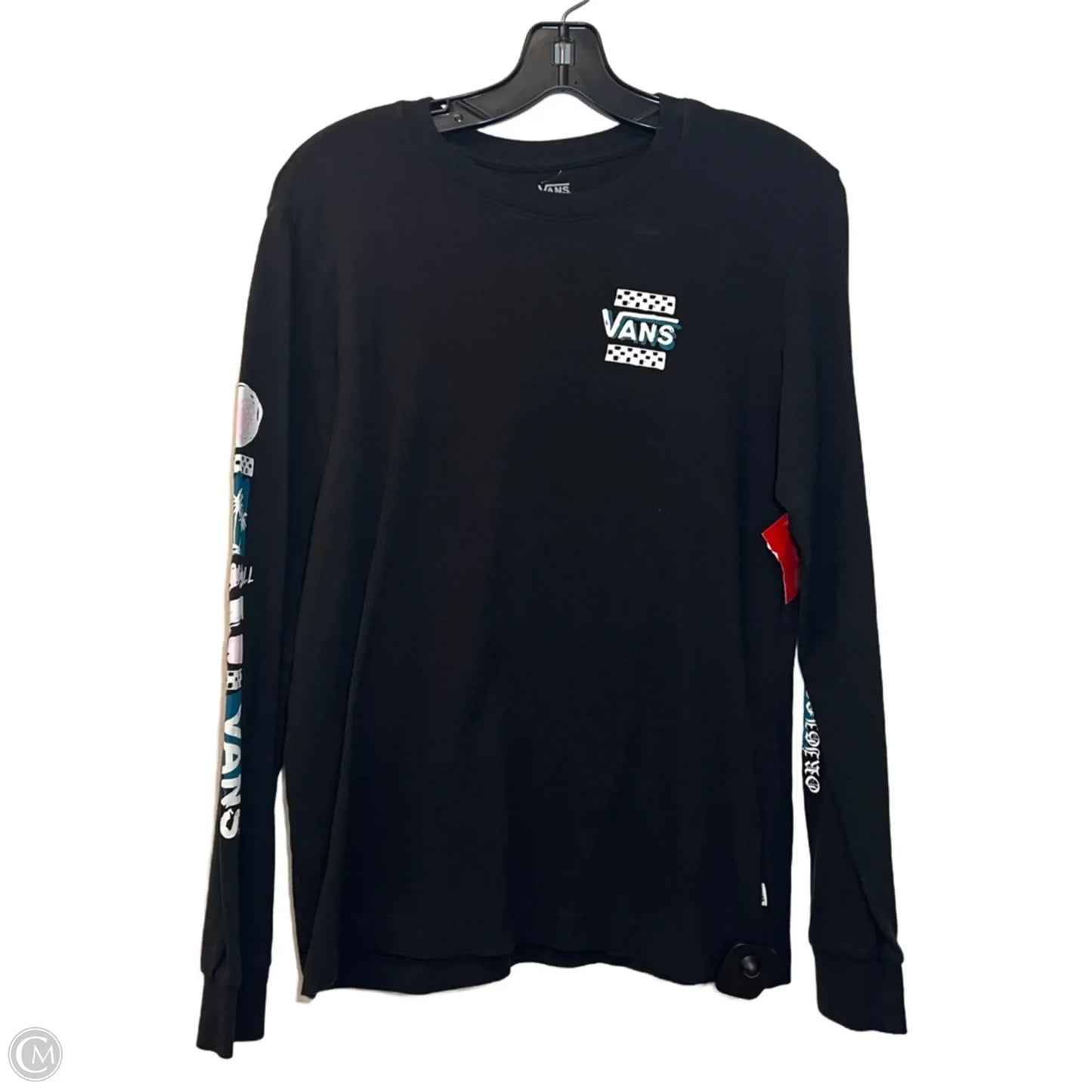 Top Long Sleeve By Vans In Black, Size: S