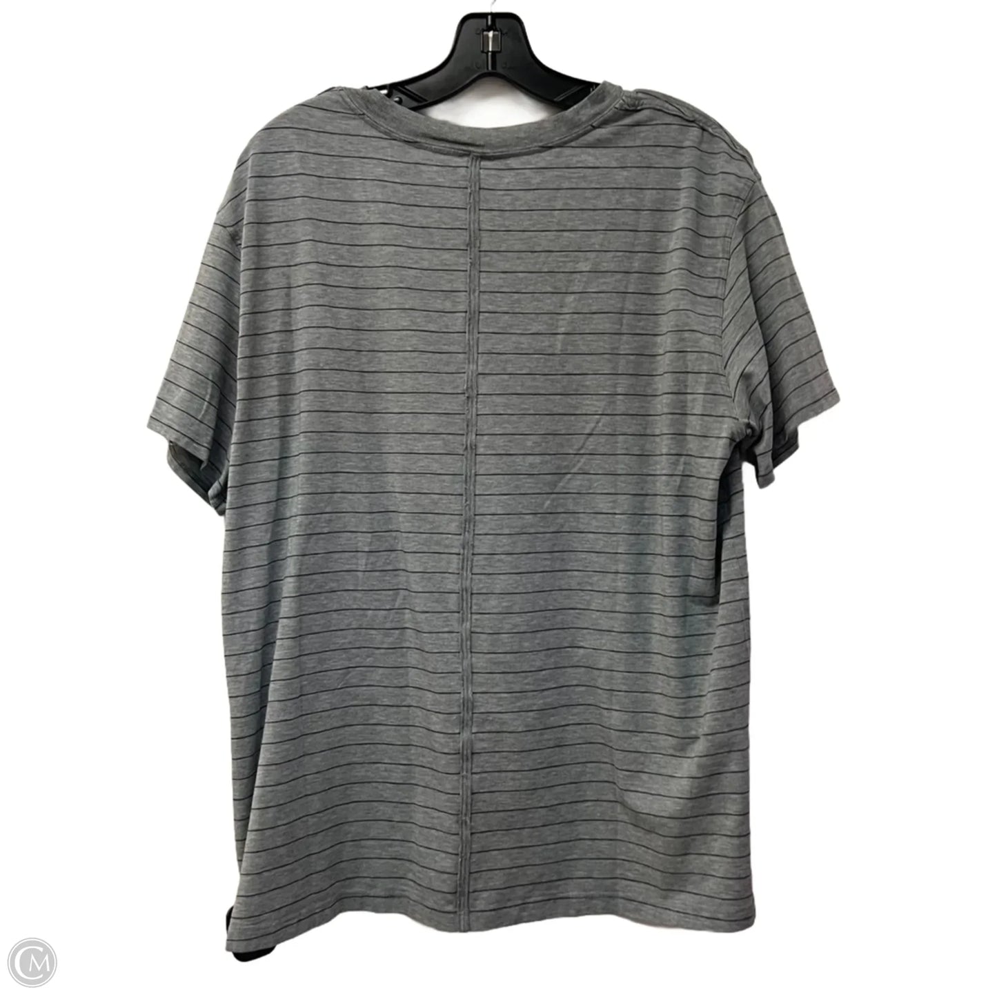 Athletic Top Short Sleeve By Lululemon In Grey, Size: Xl