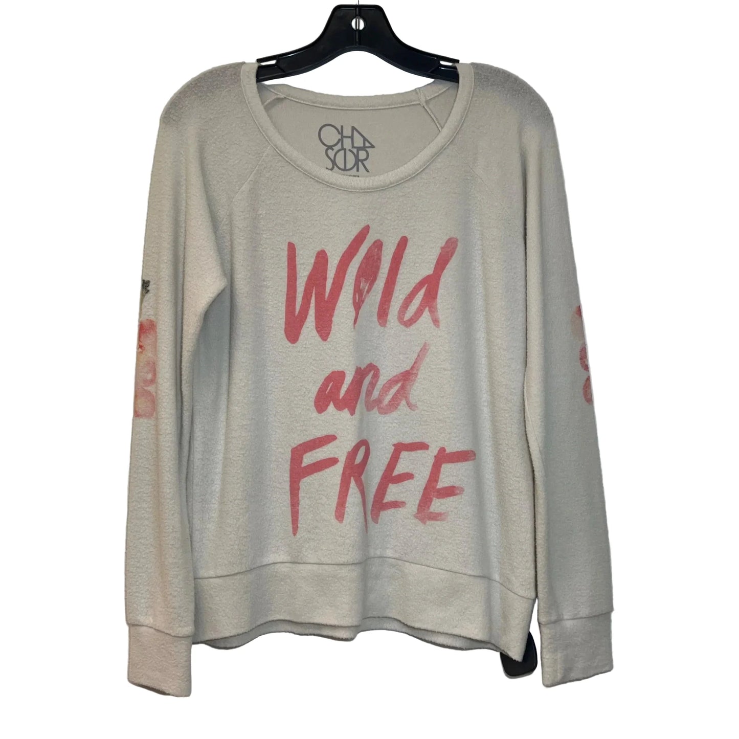 Top Long Sleeve By Chaser In Pink & White, Size: S