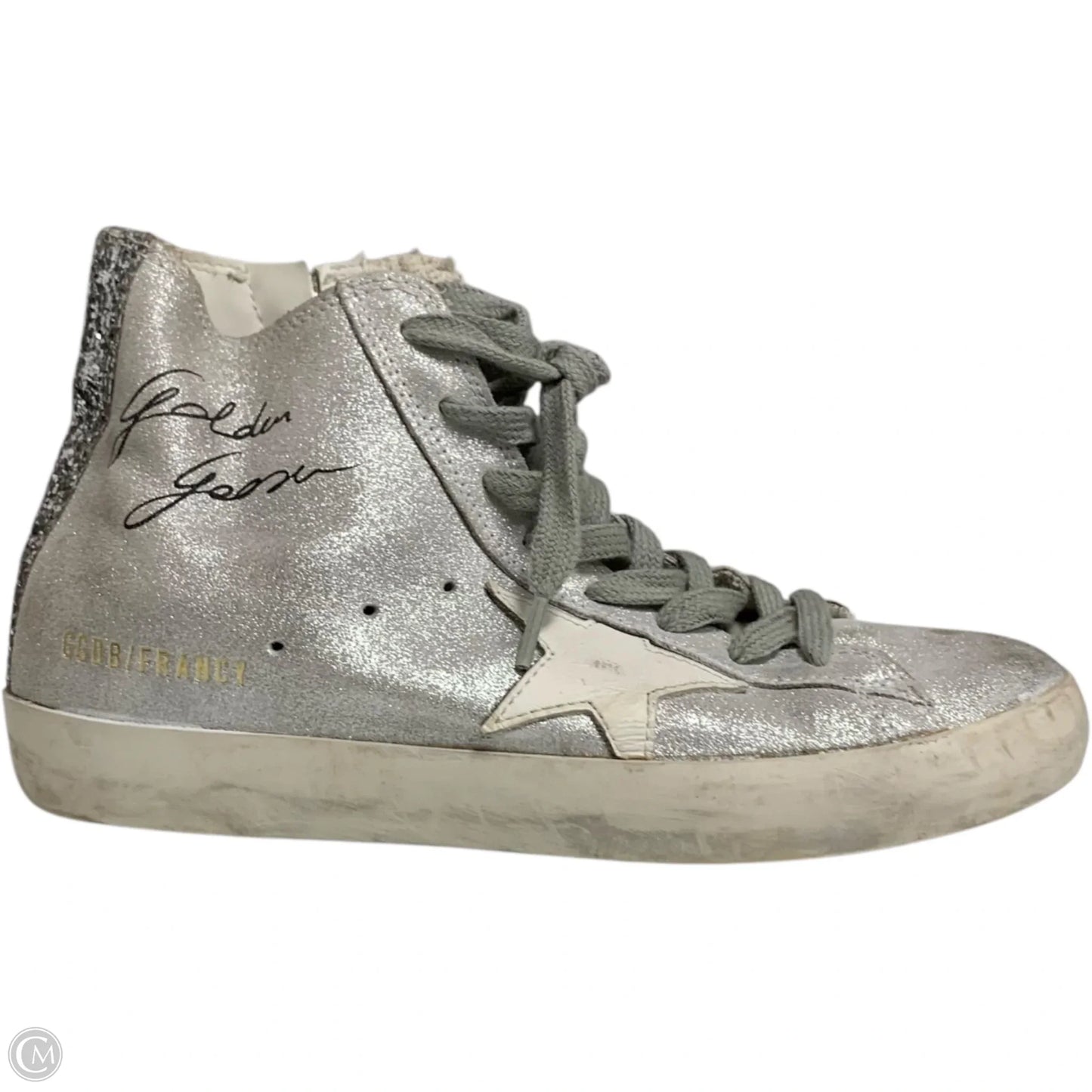 Shoes Luxury Designer By Golden Goose In Silver, Size: 5.5