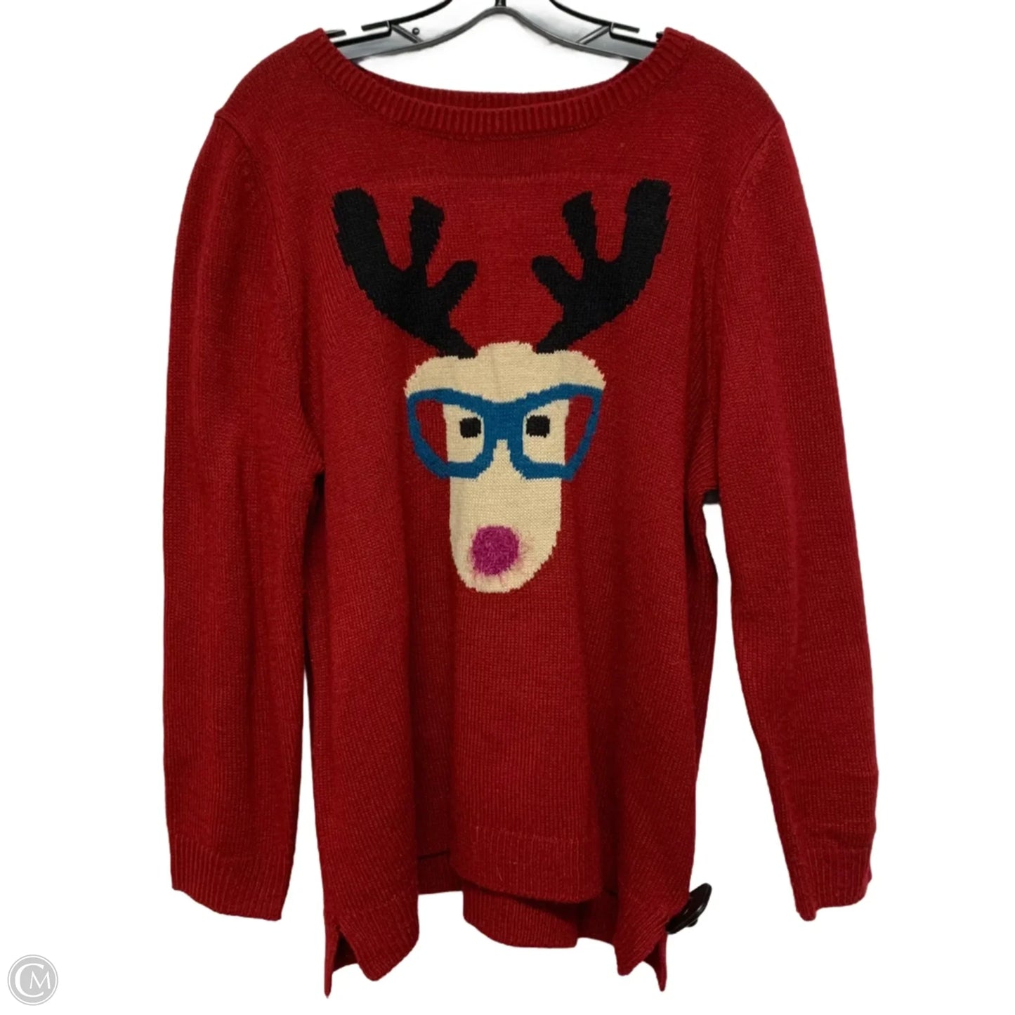 Sweater By Avenue In Red, Size: Xl