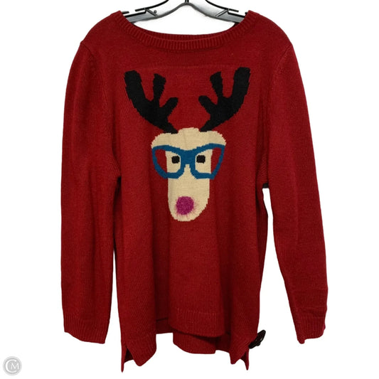 Sweater By Avenue In Red, Size: Xl
