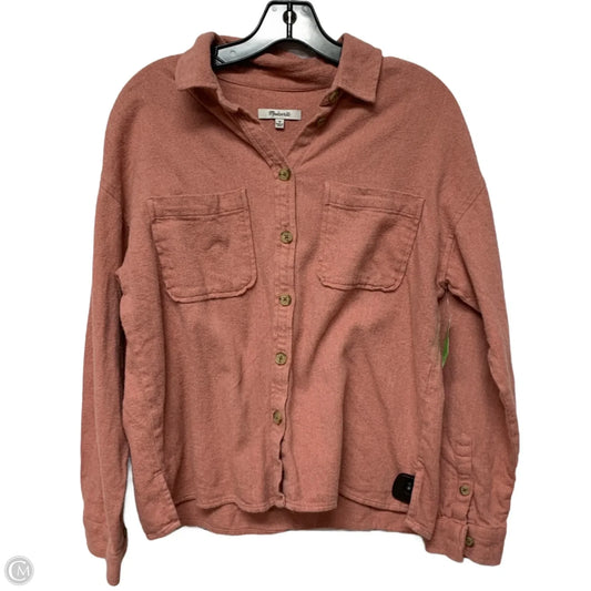 Jacket Shirt By Madewell In Pink, Size: M