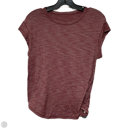 Athletic Top Short Sleeve By Lululemon In Red, Size: Xs