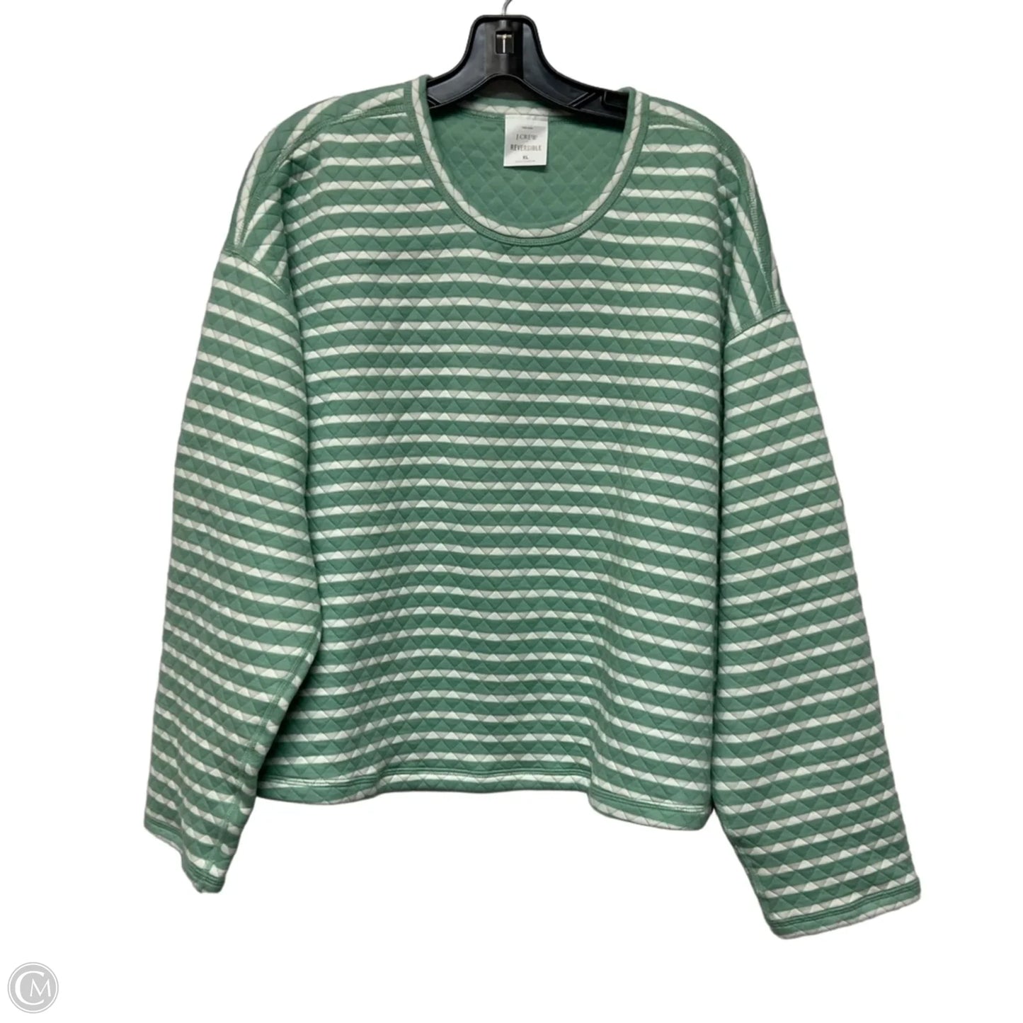 Sweatshirt Crewneck By J. Crew In Green & White, Size: Xl