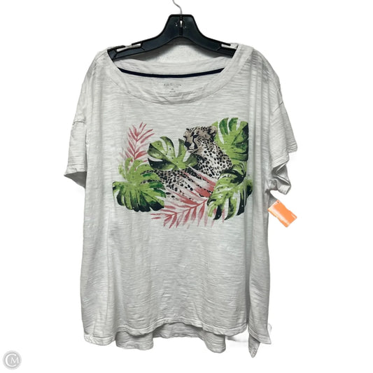 Top Short Sleeve By Kim Rogers In Tropical Print, Size: 1x