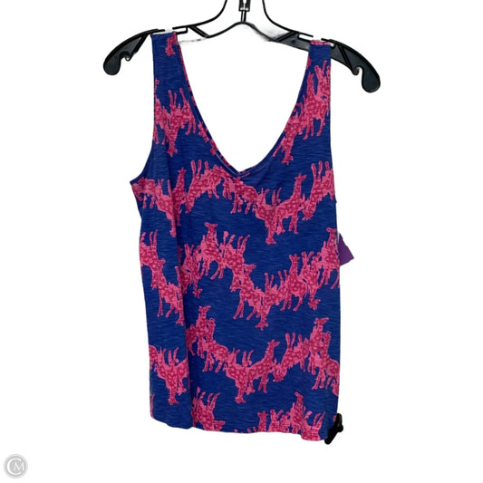 Top Sleeveless Designer By Lilly Pulitzer In Blue & Pink, Size: M