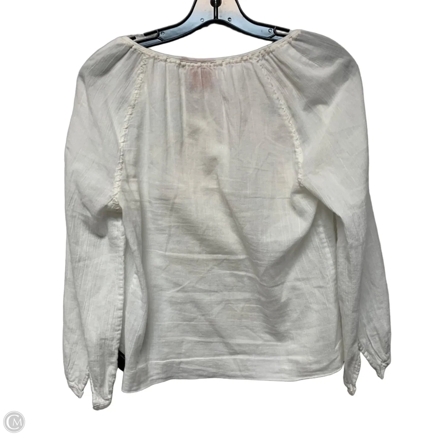 Top Long Sleeve Designer By Tory Burch In White, Size: Xs