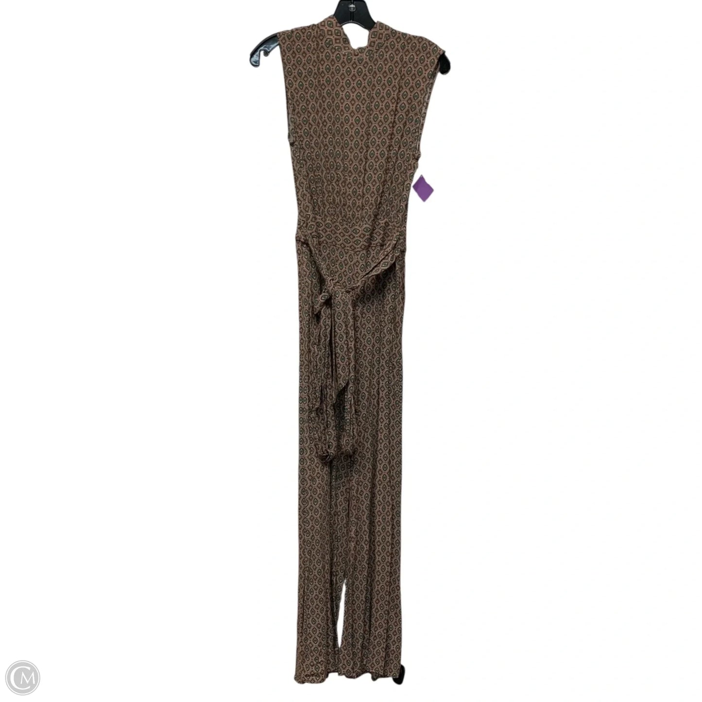Jumpsuit By Vestique In Green & Tan, Size: S