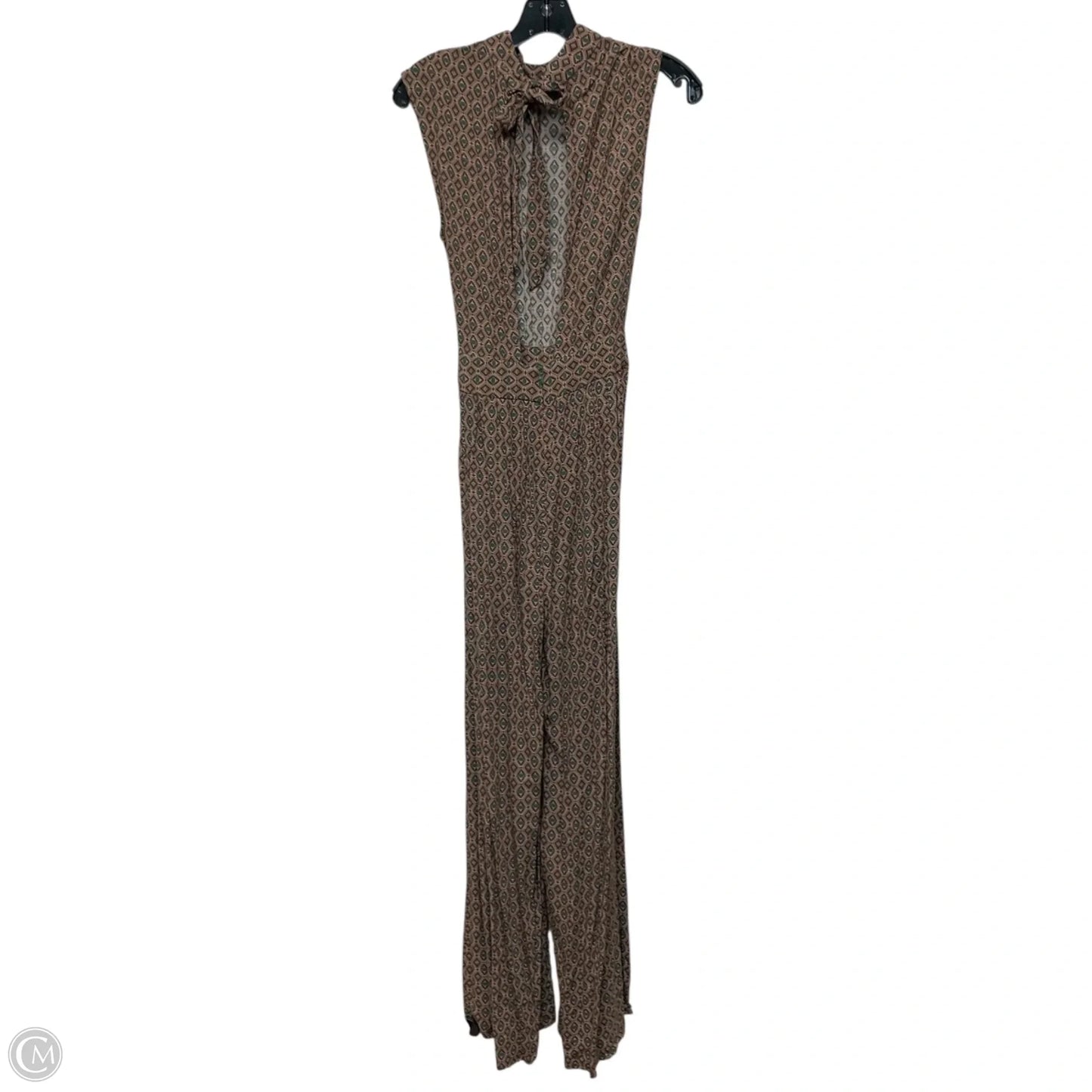 Jumpsuit By Vestique In Green & Tan, Size: S