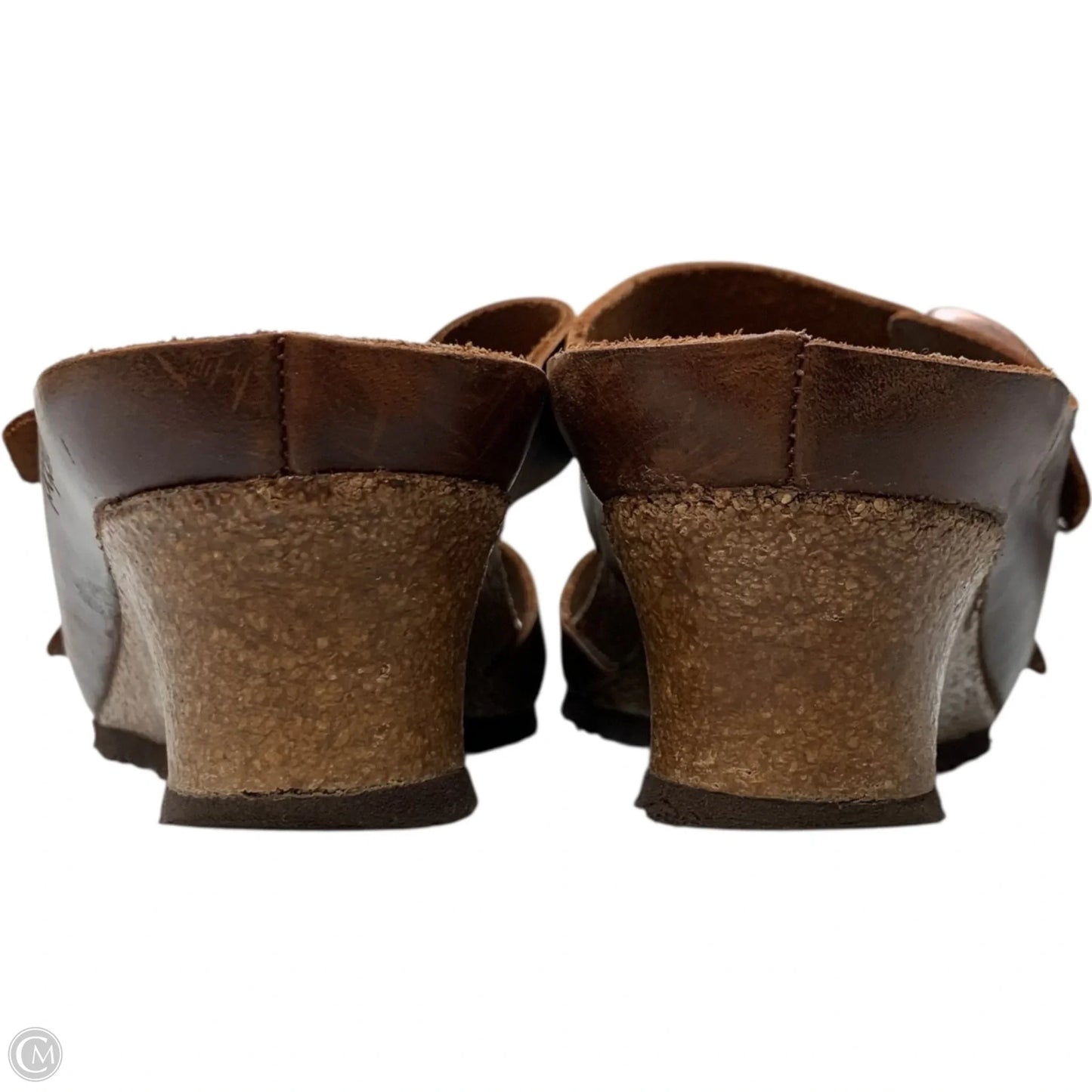 Sandals Heels Wedge By Papillio by Birkenstock In Brown, Size: 7