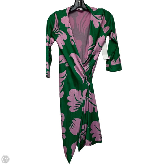 Dress Designer By Diane Von Furstenberg In Green & Pink, Size: Xs